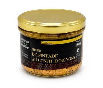 Terrine Parelhoen met gekonfijte uitjes  (Per 6 stuks)