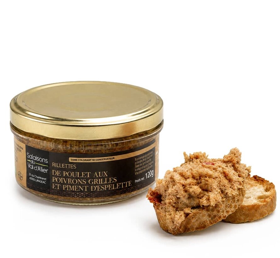 Rillette de poulet au poivron et piment d'espelette (Per 12 stuks)