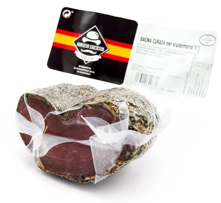 Gedroogde Spaanse ham half omhuld met kruiden (Per stuk)