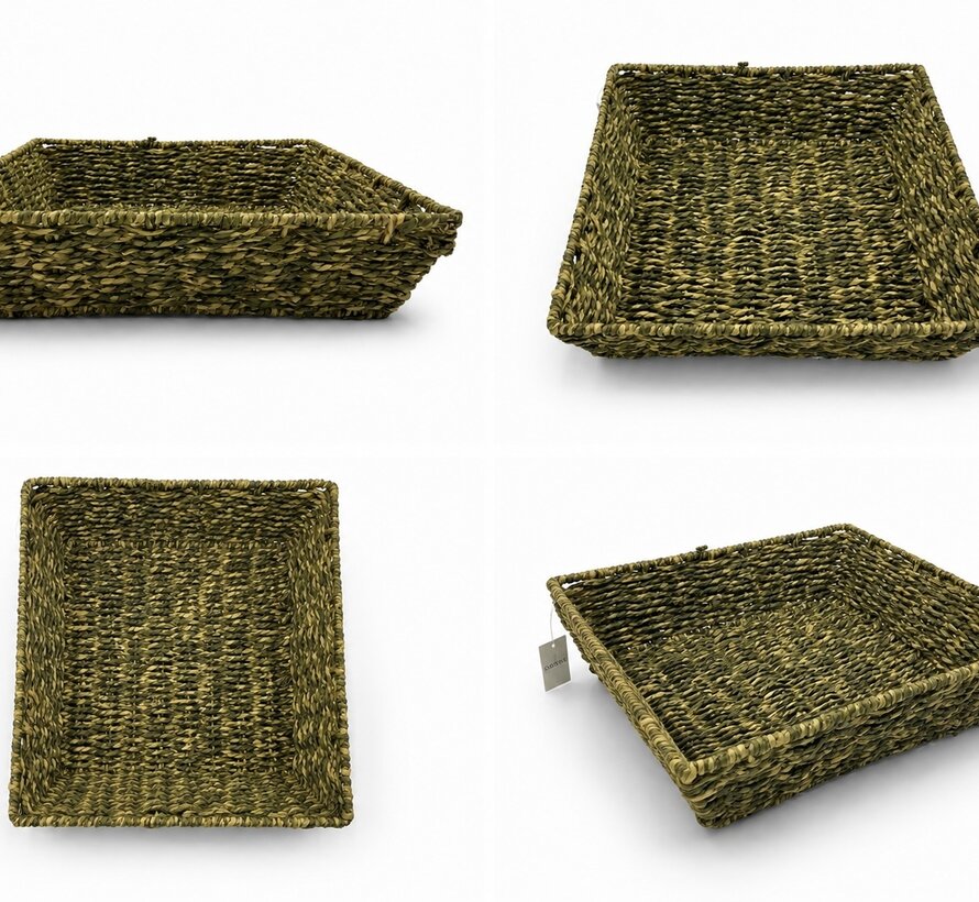 Mand met ijzeren fram vierkant 32cm (Per 10 stuks)