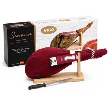 Jamón Serranoham Bodega met Standaard en mes (Per stuk)
