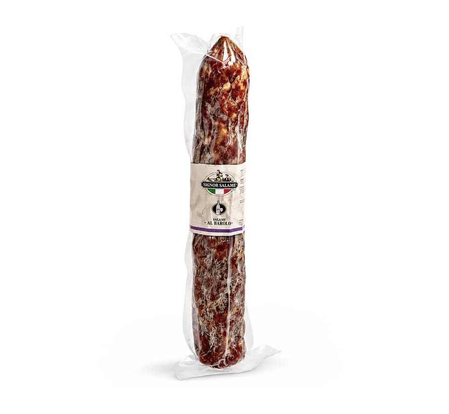 Italiaanse snijsalami met Barolo