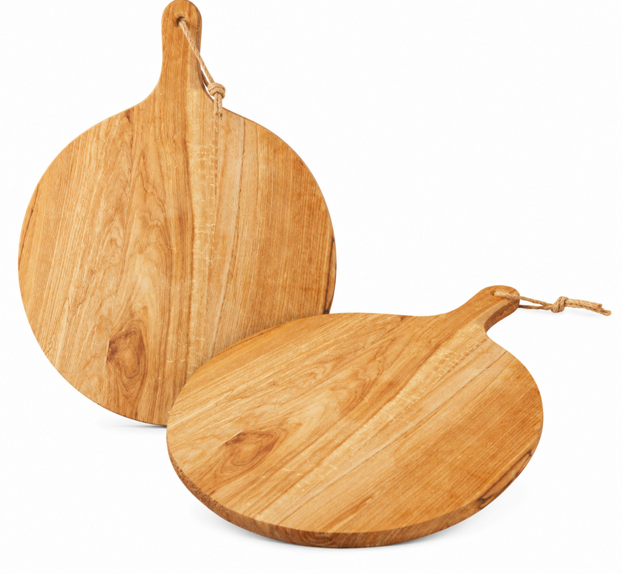 Borrelplank classic rond met handgreep (per 6 st.) (Per 3 stuks)