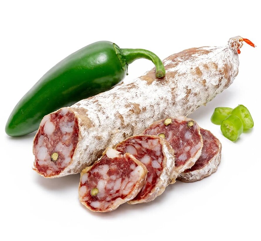 Gedroogde worst van eend met groene peper (Per 6 stuks)