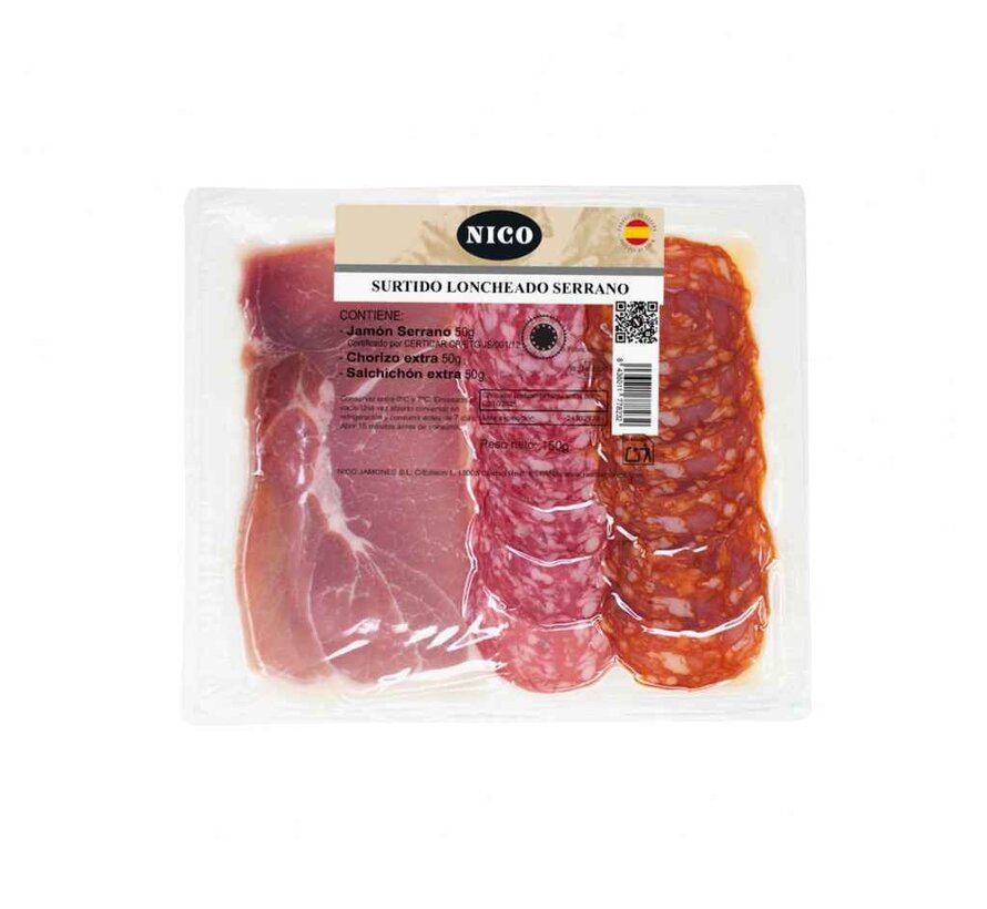 Gesneden tapas mix met ham, chorizo en salchichon (Per 6 stuks)