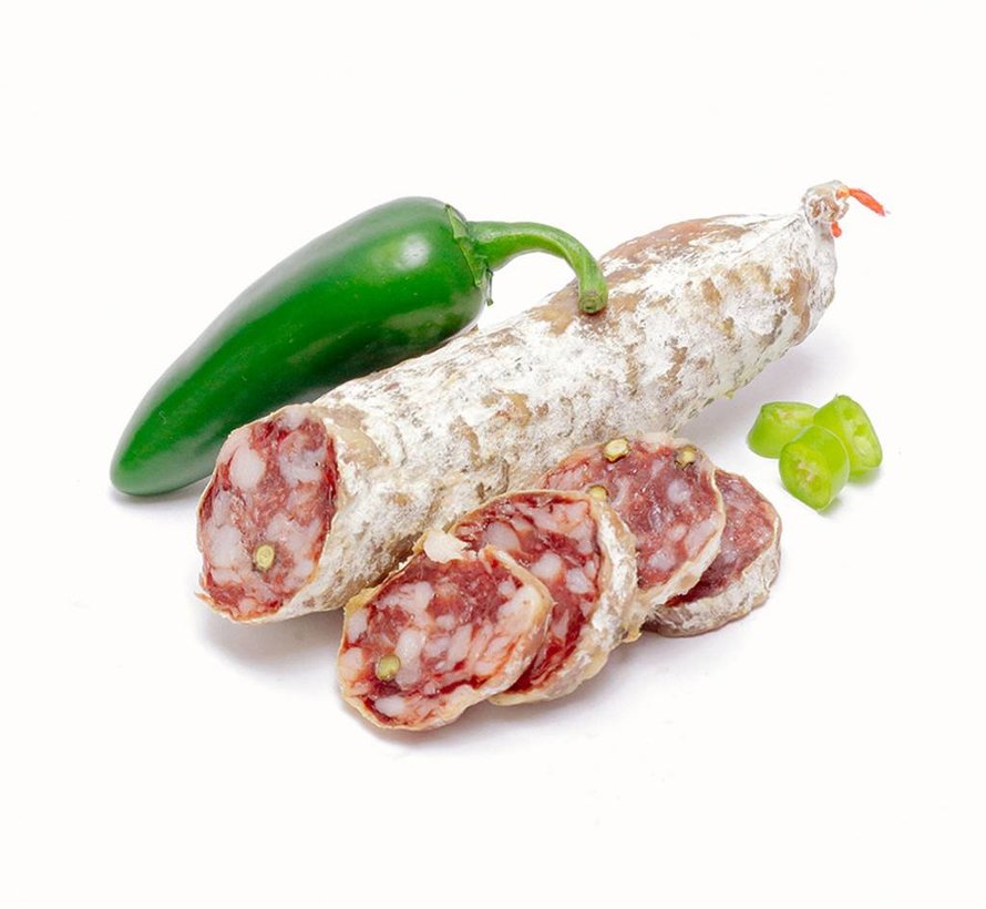 Gedroogde worst van eend met groene peper (Per 6 stuks)
