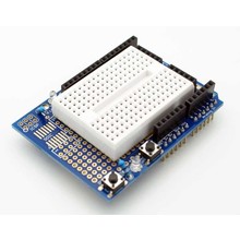 Prototype shield Arduino uno met mini breadboard