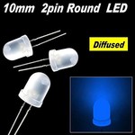 10mm Round Led White Diffused Blue