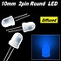 10mm Round Led White Diffused Blue