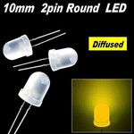 10mm Round Led White Diffused Yellow