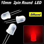 10mm Round Led White Diffused Red