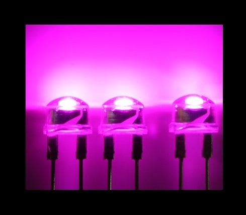 8mm Straw Hat Led Pink Clear