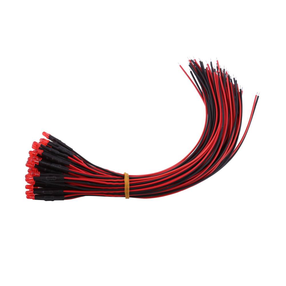 3mm Pre Wired Led Colored Diffused Red