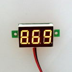0.28inch 3.5-30V Two Wire DC Voltmeter Yellow