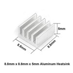 Aluminium koellichaam (heatsink) 8,8 x 8,8 x 5mm