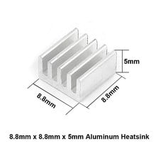 Aluminium koellichaam (heatsink) 8,8 x 8,8 x 5mm