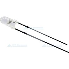 Optosupply 3mm round Led Clear Sand White