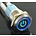 16mm Pressure Switch Latching with Illuminated logo and ring lighting Blue