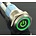 16mm Pressure Switch Latching with Illuminated logo and ring lighting Green