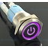 16mm Pressure Switch Latching with Illuminated logo and ring lighting Purple