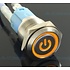 16mm Pressure Switch Latching with Illuminated logo and ring lighting Orange