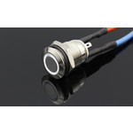 12mm Pressure Switch Self-reset Momentary with Ring Light White