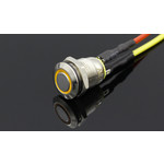 12mm Pressure Switch Self-reset Momentary with Ring Light Yellow