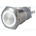 16mm Drukschakelaar Latching met Ringverlichting Wit