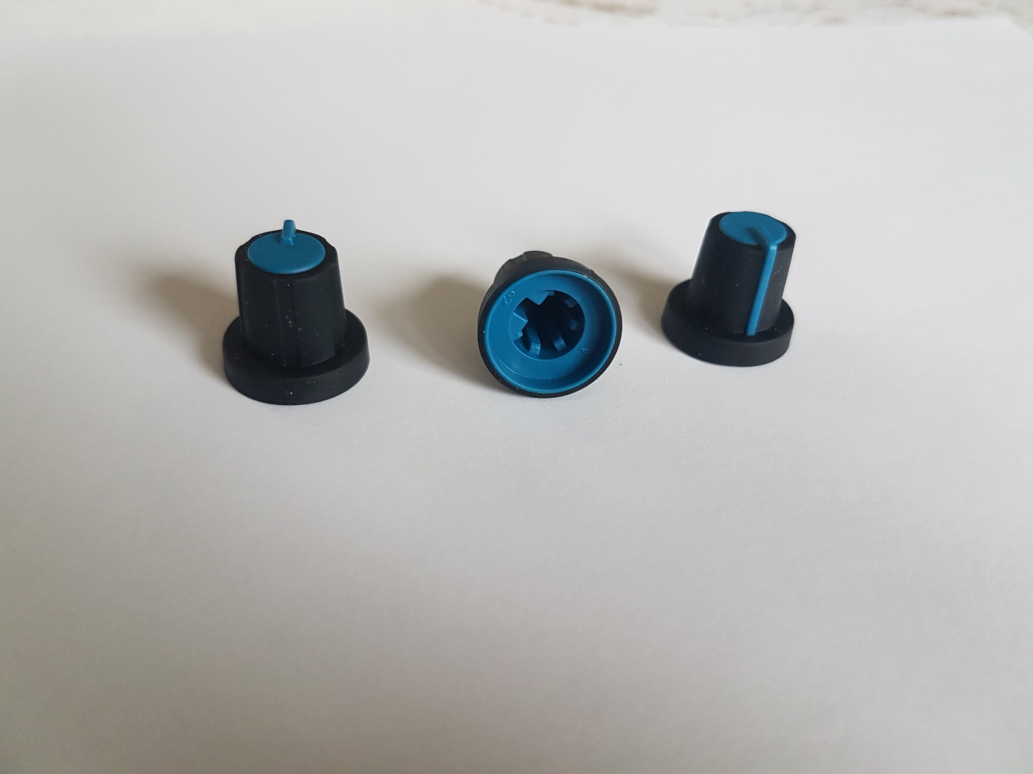 Potmeterknop Blauw D-Shaft 6mm
