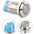 12mm Pressure Switch Latching with Ring Lighting Blue 12 to 24V