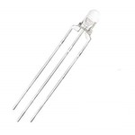 Optosupply 3mm Led Round Clear Bi-Color Common Anode Red/Warm White