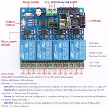 ESP8266 ESP-01 5V 4 Kanaals WiFi Relay Module