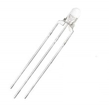 3mm LED Round Clear Bi-Color Common Anode Red/Warm White