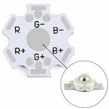 Aluminum heat sink / base plate for the high power leds RGB 6 pins