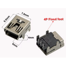 USB mini printconnector Female 4 Voet 5pins