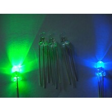 3mm Round LED Clear Bi-Color Blue/Emerald Green Common Cathode