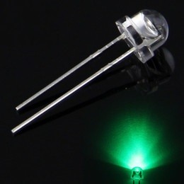 5mm Straw Hat Led Clear Green