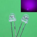 5mm Straw Hat Led Clear Purple / UV