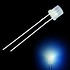 3mm Flat Top Led White Diffused Blue