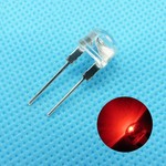 8mm Straw Hat Led Clear Red