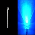 3mm Round Led Clear  (Flash) Blue