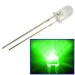3mm Round Led Clear (flash) Green