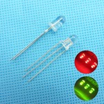 3mm Round Led Clear Bi-Color Red / Green Common Anode