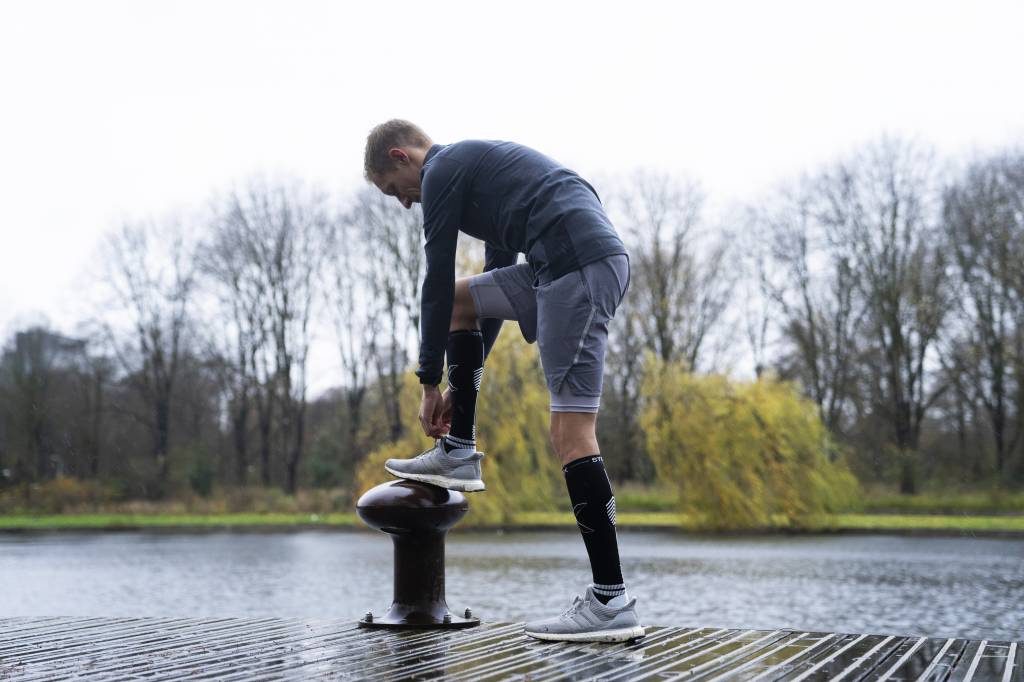STOX Running Socks Mannen - Zwart / Ijsgrijs
