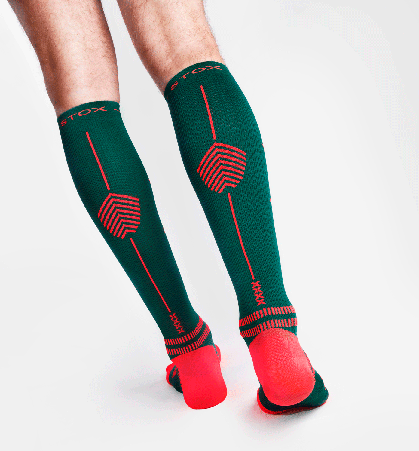 STOX Running Socks Men - Green / Orange