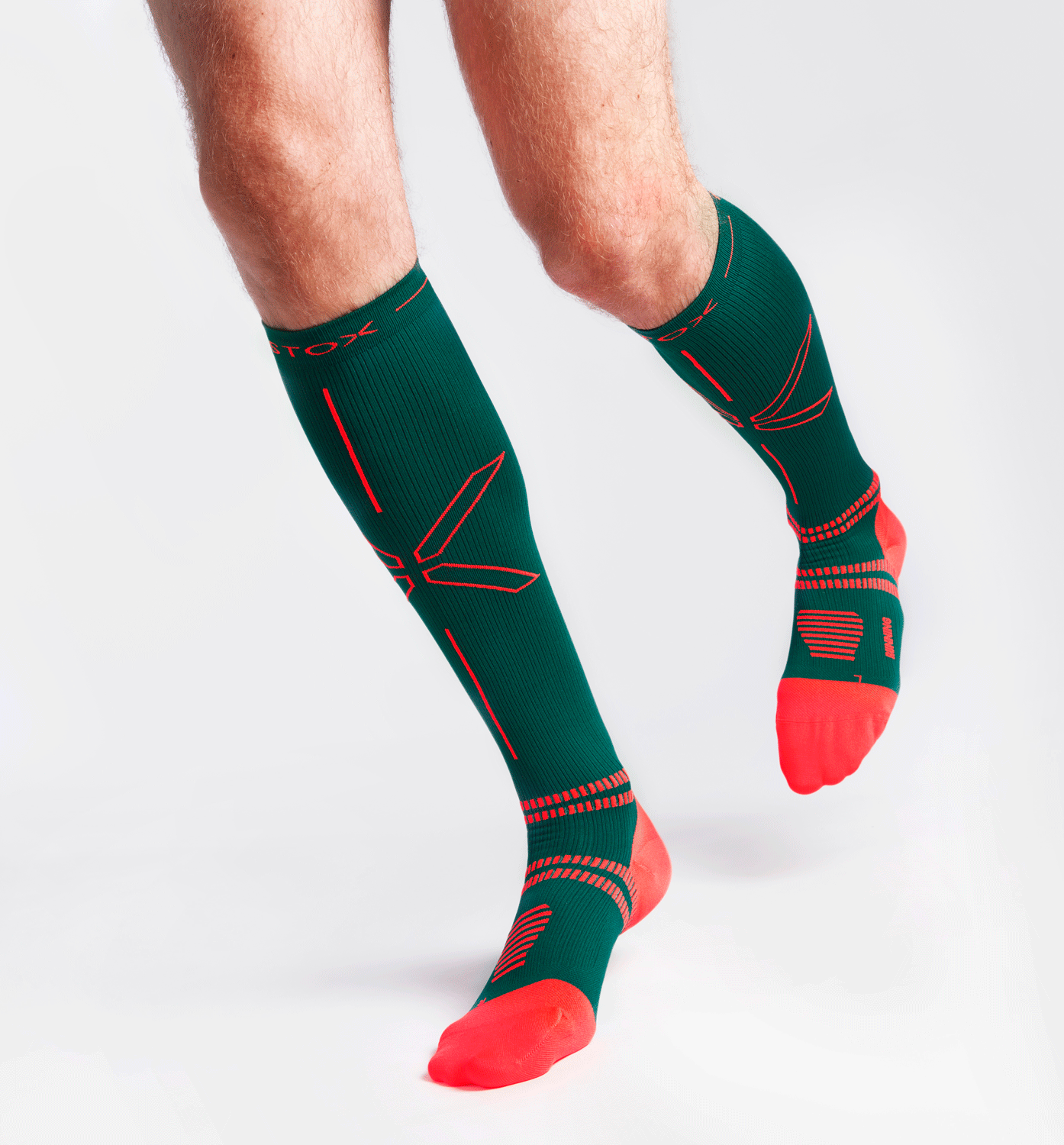STOX Running Socks Men - Green / Orange