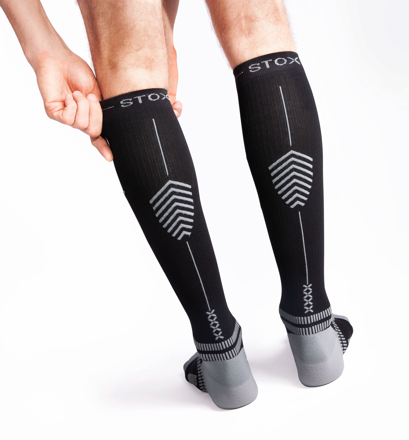 STOX Running Socks Mannen - Zwart / Grijs