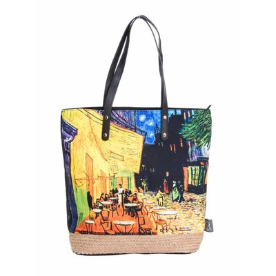 Robin Ruth Fashion Van Gogh Café Terrace Schultertasche - Große Kunsttasche