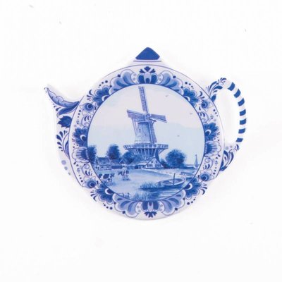 Typisch Hollands Tea bag - Saucer - Delft - Windmill