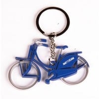 Typisch Hollands Amsterdam Sleutelhanger Fiets - Blauw